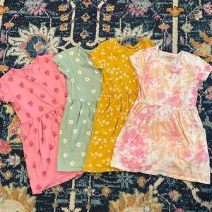 Four short sleeve dresses